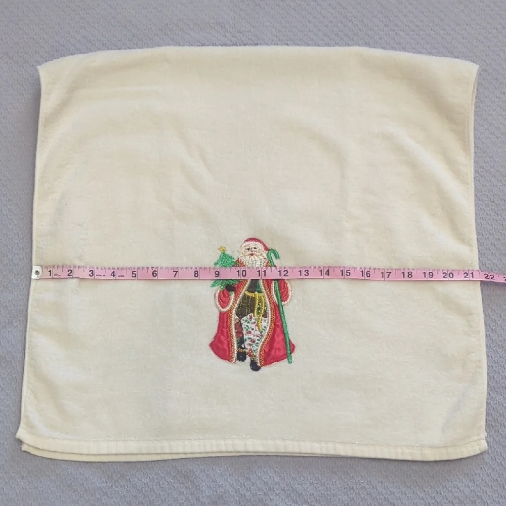 Towel Set Christmas Santa Embroidered